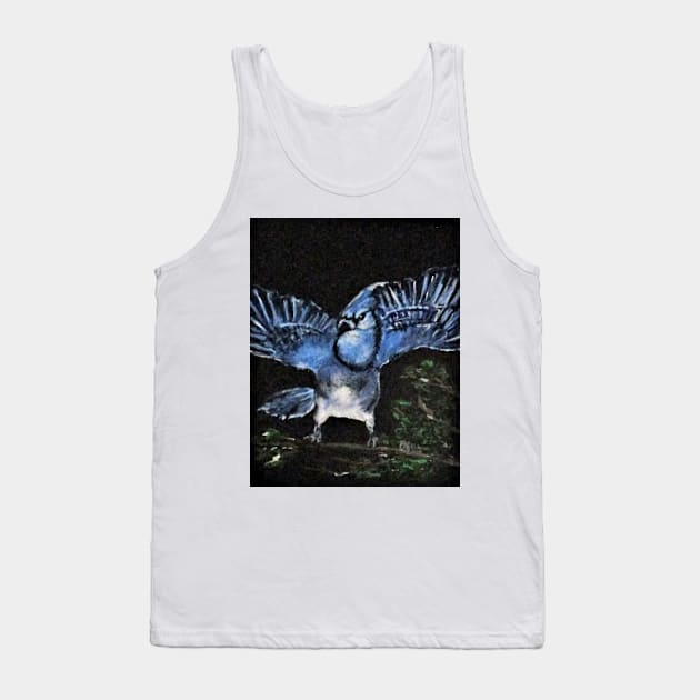 Angry Blue Jay Tank Top by cjkell